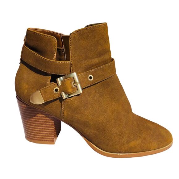 Aldo Womens Faux Leather Brown Western Ankle Embellished Buckle Boots Size 7.5 - Picture 7 of 7